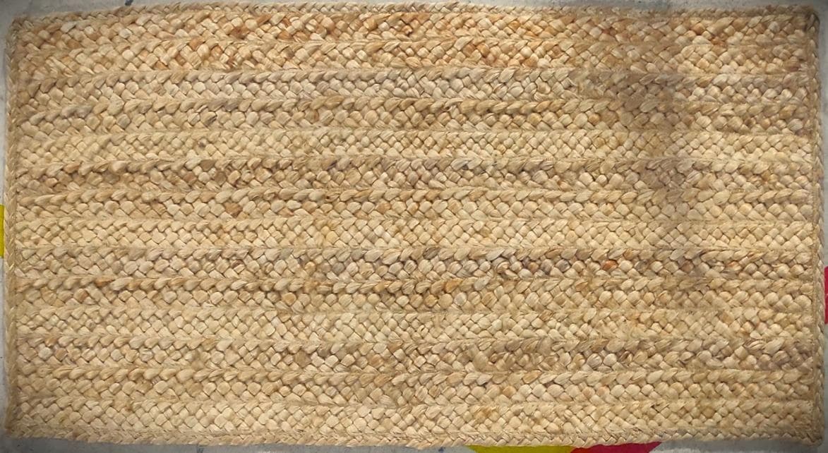 Natural Braided Jute Runner, 100 × 45 cm