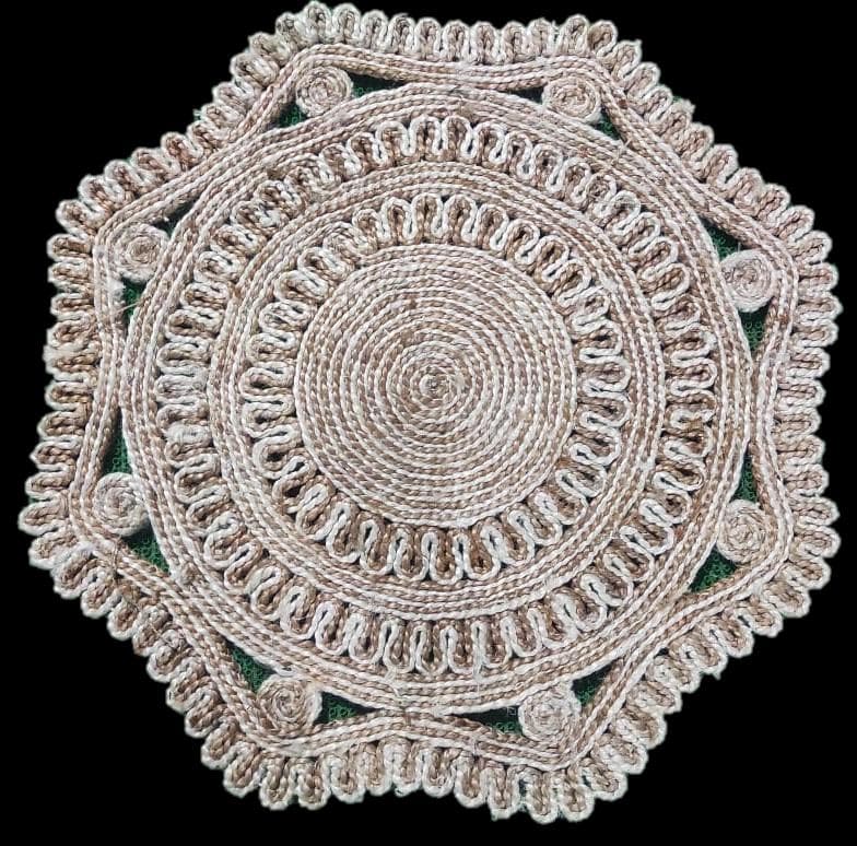 Round Handcrafted Jute Rug, Natural Grey Loops, 100 cm diameter