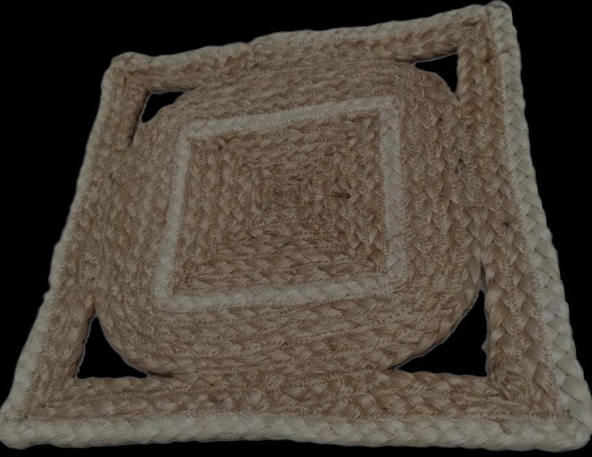 Square Jute Placemat, 30 × 30 cm