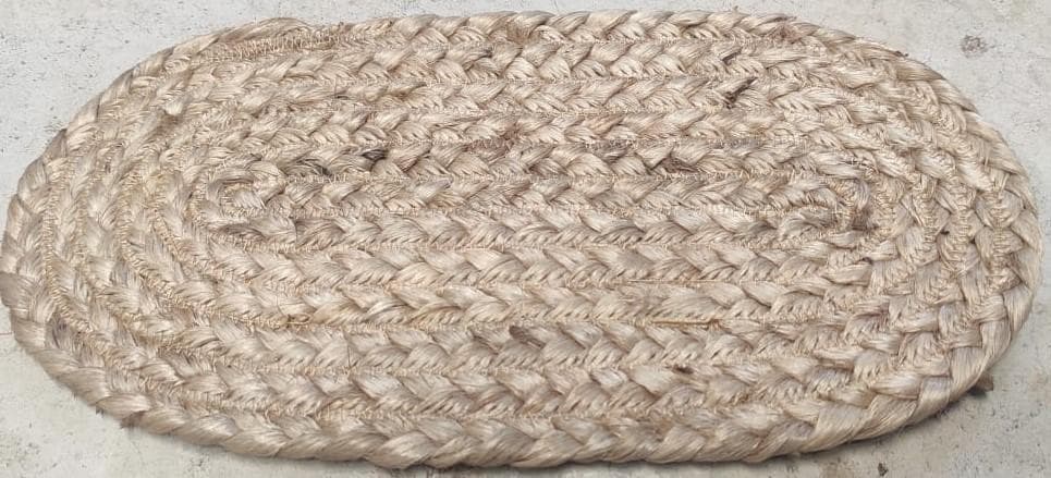 Oval Braided Jute Placemat, 30 × 15 cm