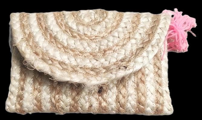 Jute Braid Clutch with Flap