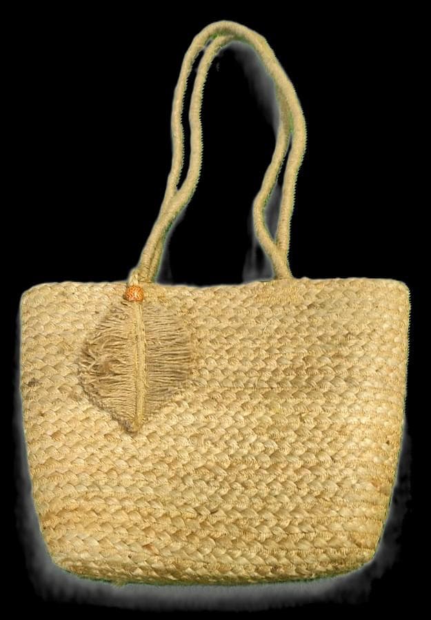 Natural Jute Tote with Tassel